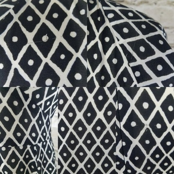 St John Collection Fit & Flare Midi Dress Black White Diamond Retro Party Silk 2 - Picture 6 of 8